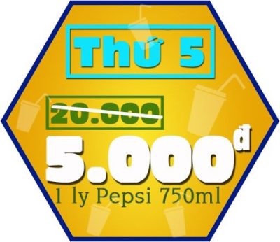 Khuyến Mãi Thứ 5 Hàng Tuần 5.000Đ/ly Pepsi 750Ml tại rạp Việt Phú
